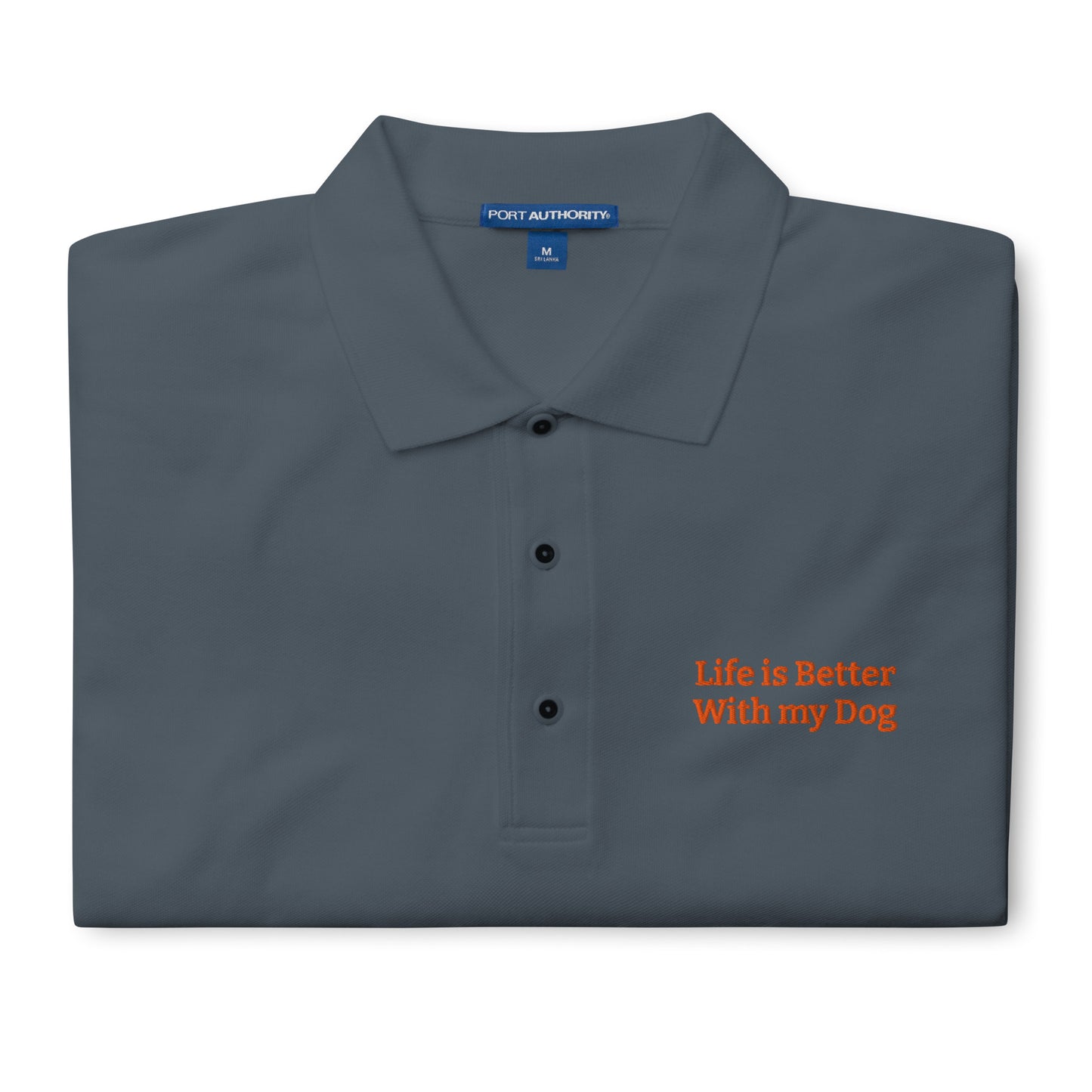 Dogs Love Me Embroidered Premium Polo Shirt  by MightyShirt