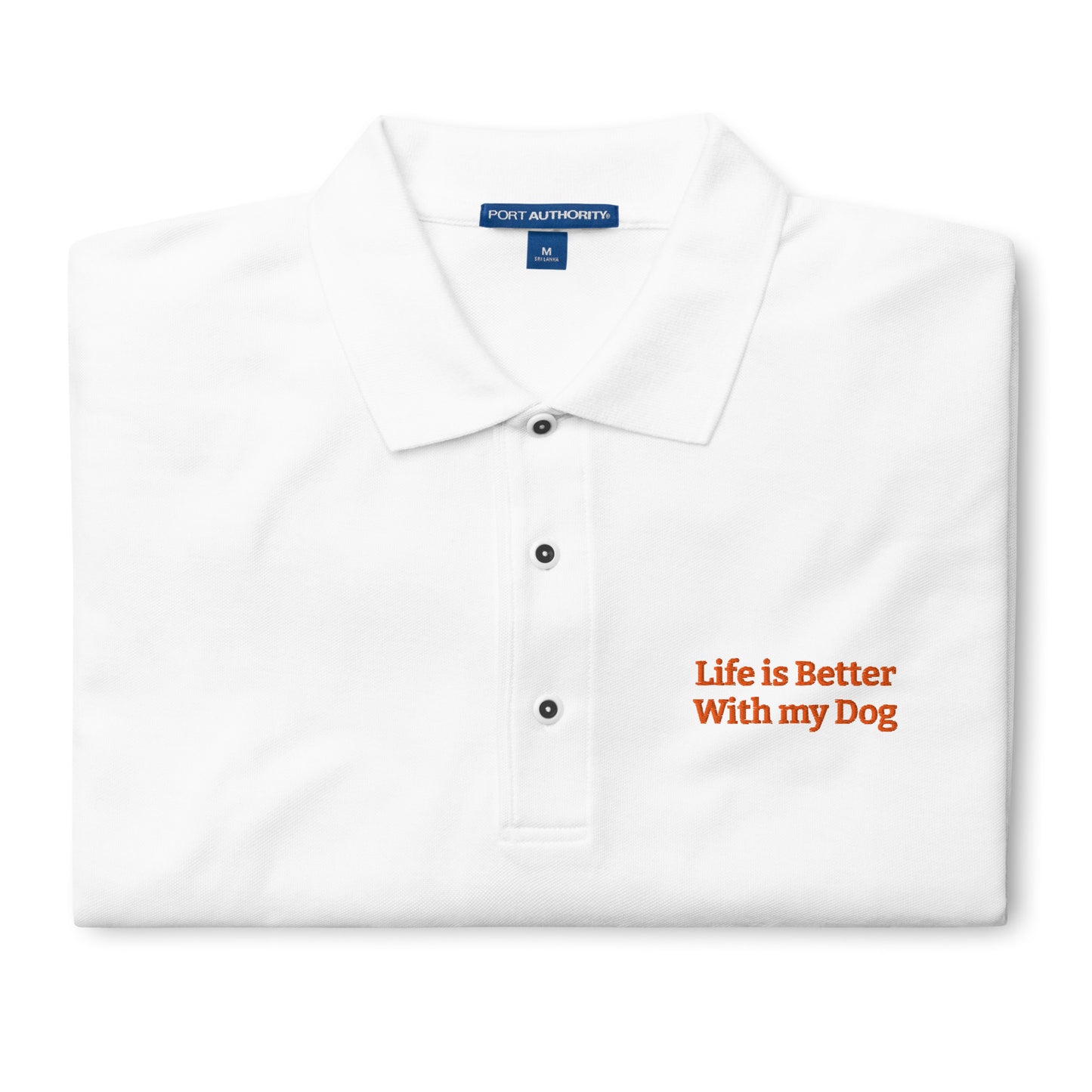 Dogs Love Me Embroidered Premium Polo Shirt  by MightyShirt