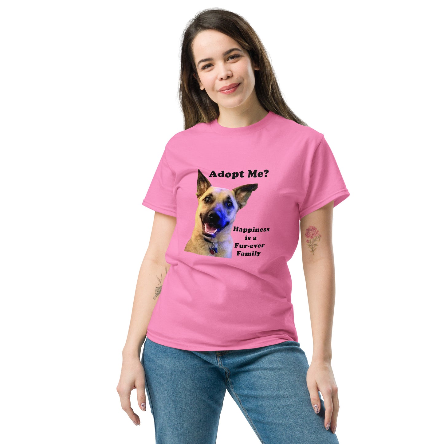 Adopt Cotton Unisex classic T-Shirt Dog Adopt Rescue Love MightyShirt