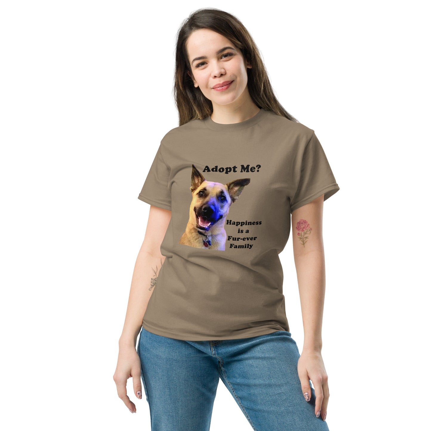 Adopt Cotton Unisex classic T-Shirt Dog Adopt Rescue Love MightyShirt