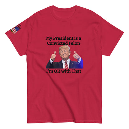 MightyShirt Political Trump Convicted Felon  100% cotton unisex T-Shirt
