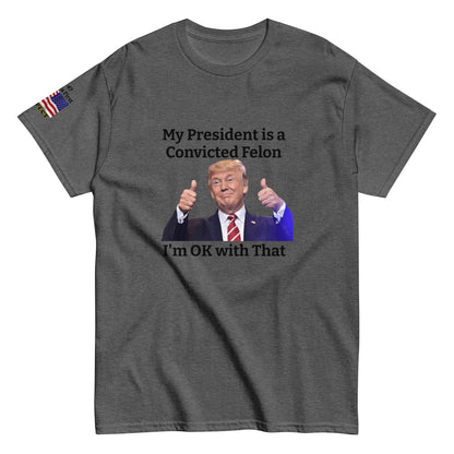 MightyShirt Political Trump Convicted Felon  100% cotton unisex T-Shirt