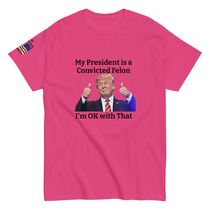 MightyShirt Political Trump Convicted Felon  100% cotton unisex T-Shirt attitude