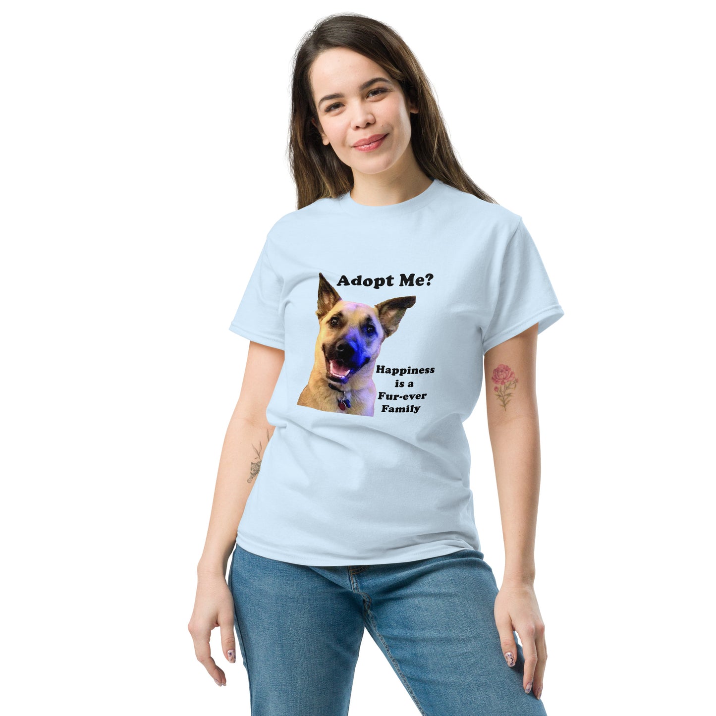Adopt Cotton Unisex classic T-Shirt Dog Adopt Rescue Love MightyShirt