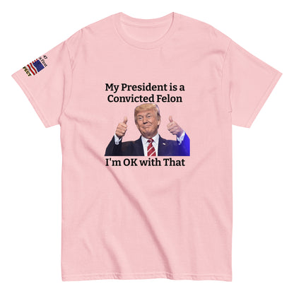 MightyShirt Political Trump Convicted Felon  100% cotton unisex T-Shirt attitude