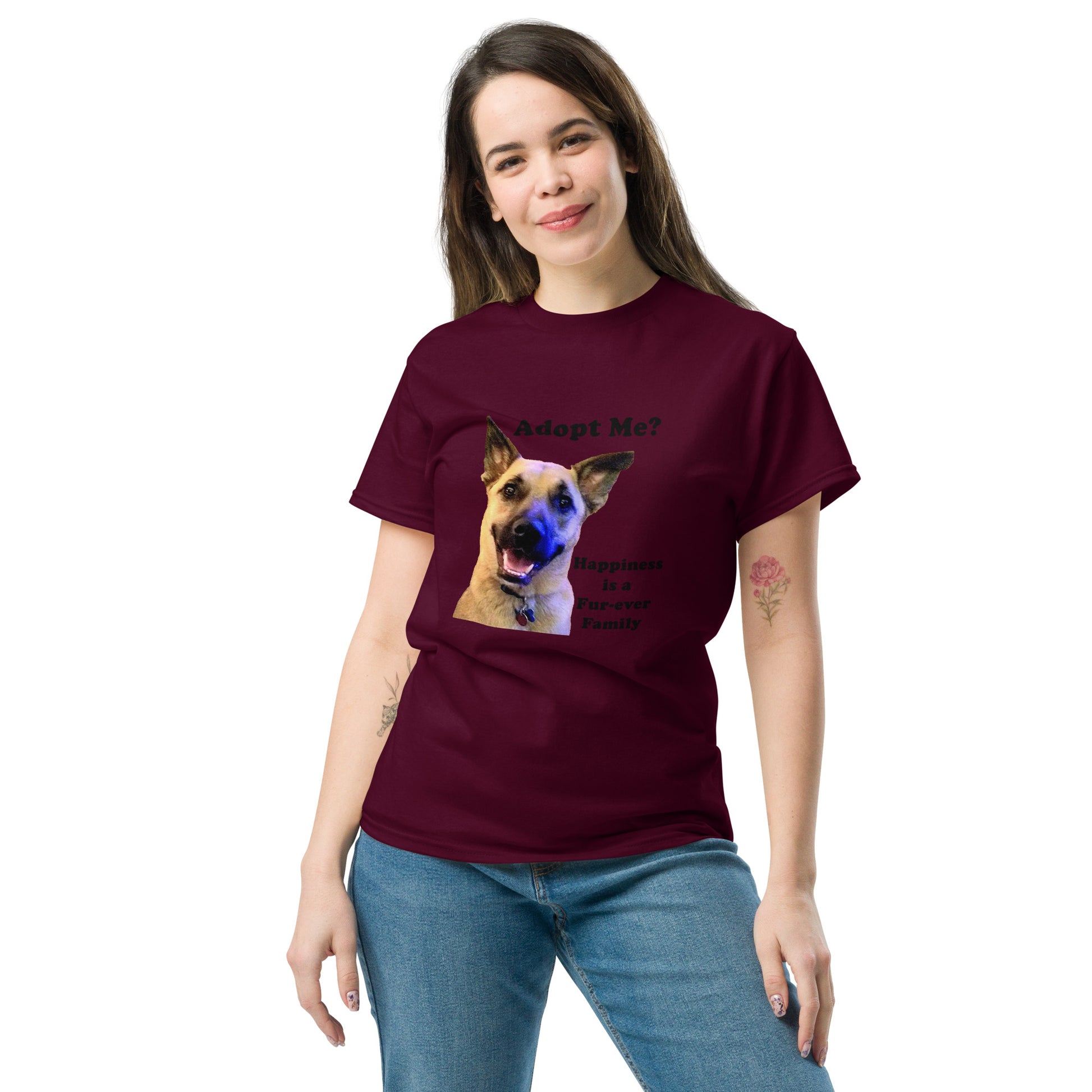 Adopt Cotton Unisex classic T-Shirt Dog Adopt Rescue Love MightyShirt