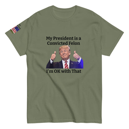 MightyShirt Political Trump Convicted Felon  100% cotton unisex T-Shirt attitude