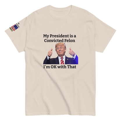 MightyShirt Political Trump Convicted Felon  100% cotton unisex T-Shirt attitude