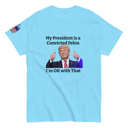 MightyShirt Political Trump Convicted Felon  100% cotton unisex T-Shirt attitude