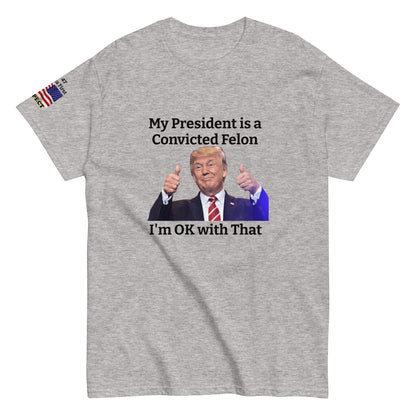 MightyShirt Political Trump Convicted Felon  100% cotton unisex T-Shirt attitude