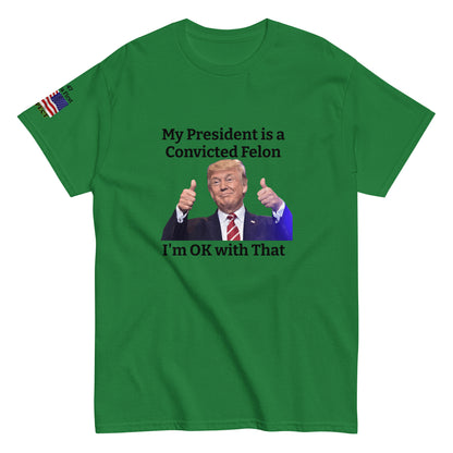 MightyShirt Political Trump Convicted Felon  100% cotton unisex T-Shirt attitude