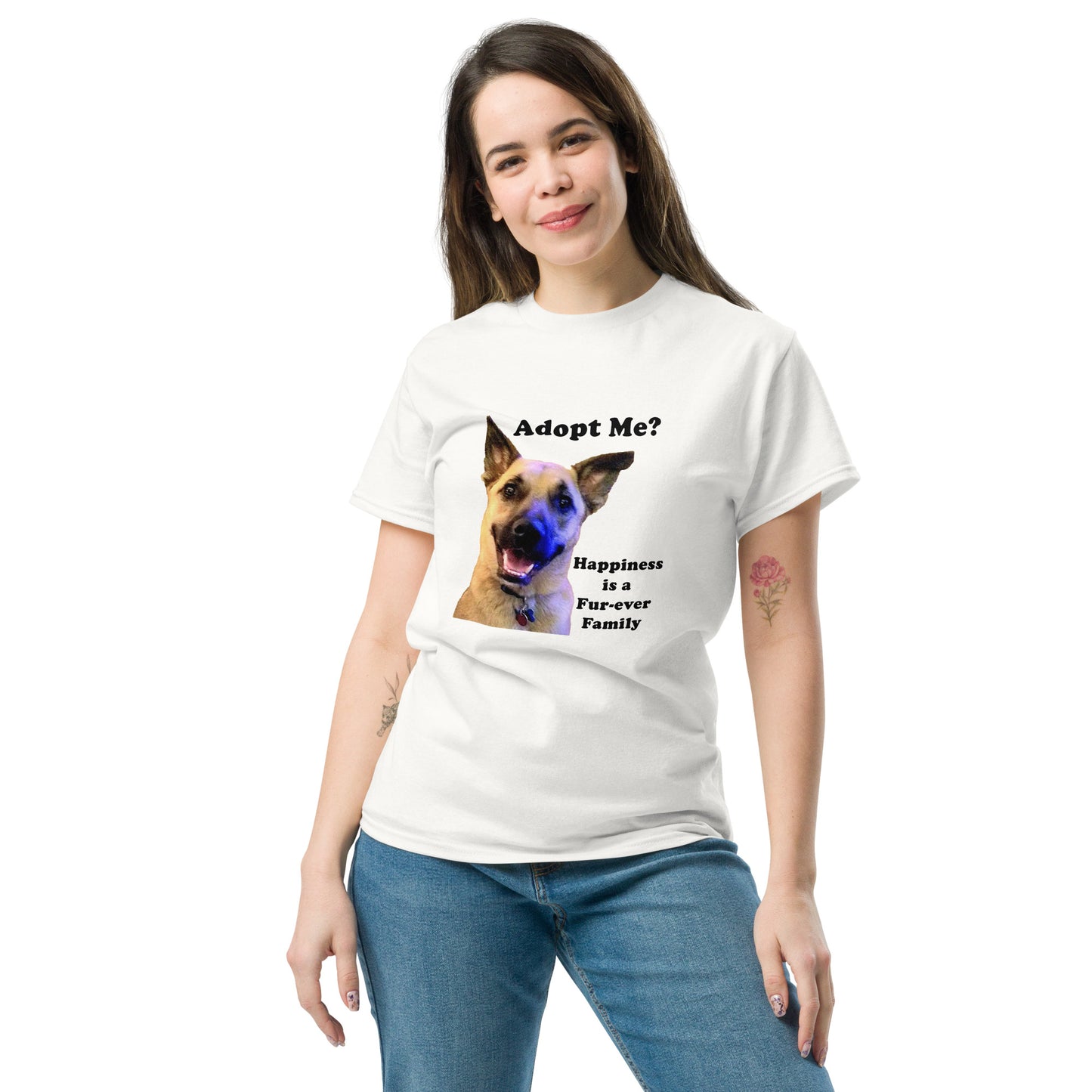 Adopt Cotton Unisex classic T-Shirt Dog Adopt Rescue Love MightyShirt