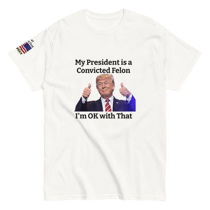MightyShirt Political Trump Convicted Felon  100% cotton unisex T-Shirt attitude
