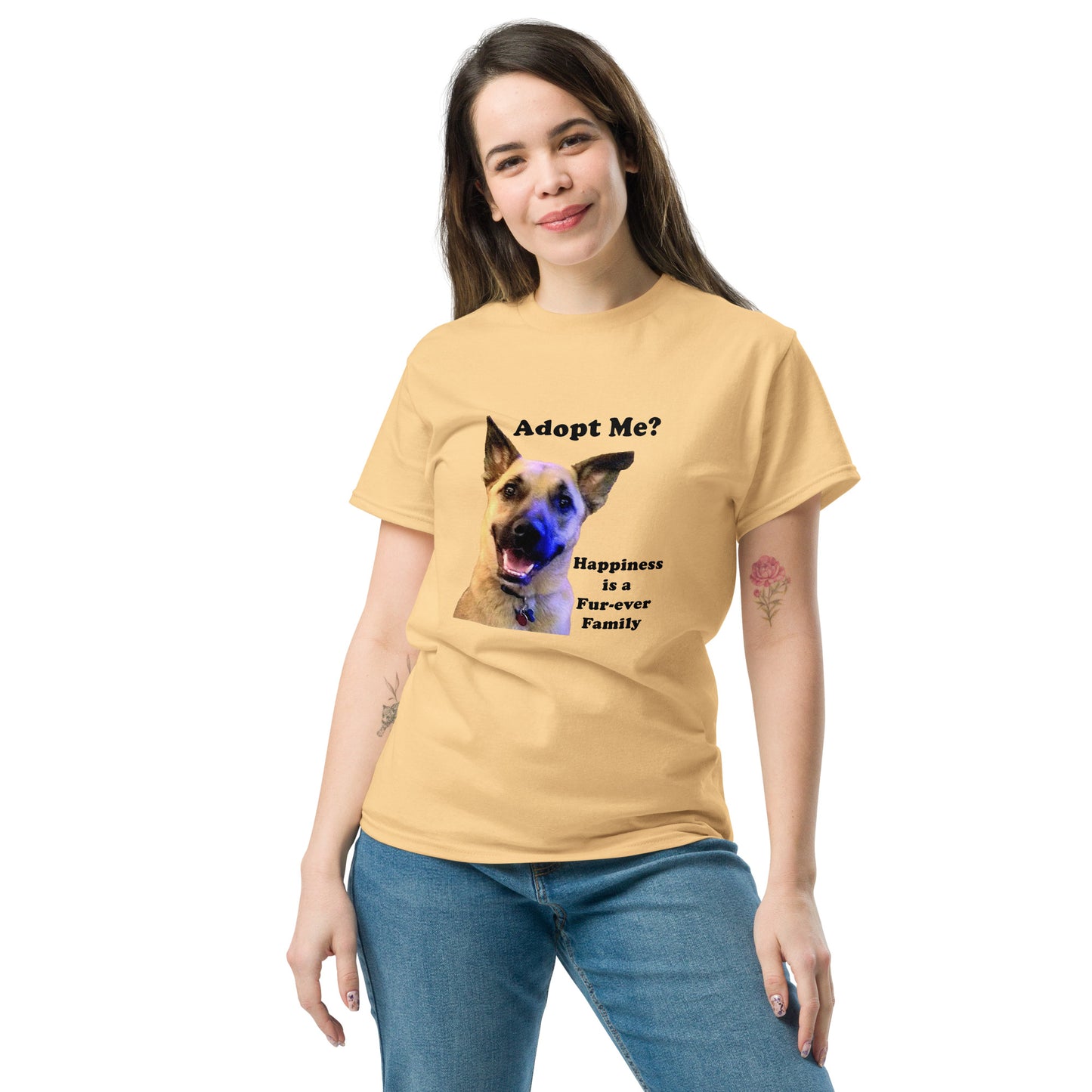 Adopt Cotton Unisex classic T-Shirt Dog Adopt Rescue Love MightyShirt