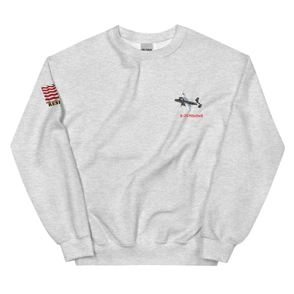 B-25 bomber airplane WW2  unisex sweatshirt MightyShirt cotton