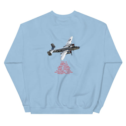 B-25 bomber airplane WW2  unisex sweatshirt MightyShirt cotton