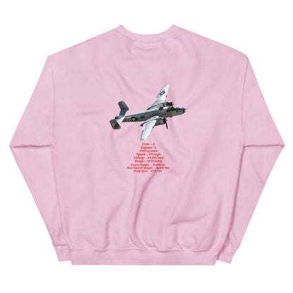 B-25 bomber airplane WW2  unisex sweatshirt MightyShirt cotton