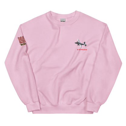B-25 bomber airplane WW2  unisex sweatshirt MightyShirt cotton