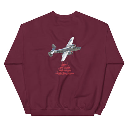 B-25 bomber airplane WW2  unisex sweatshirt MightyShirt cotton