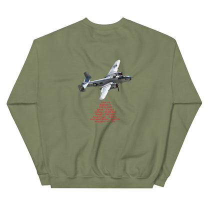 B-25 bomber airplane WW2  unisex sweatshirt MightyShirt cotton
