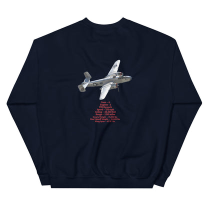B-25 bomber airplane WW2  unisex sweatshirt MightyShirt cotton