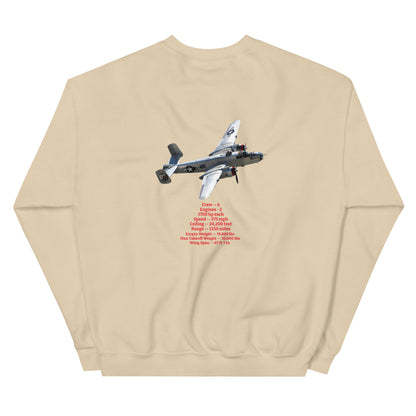 B-25 bomber airplane WW2  unisex sweatshirt MightyShirt cotton