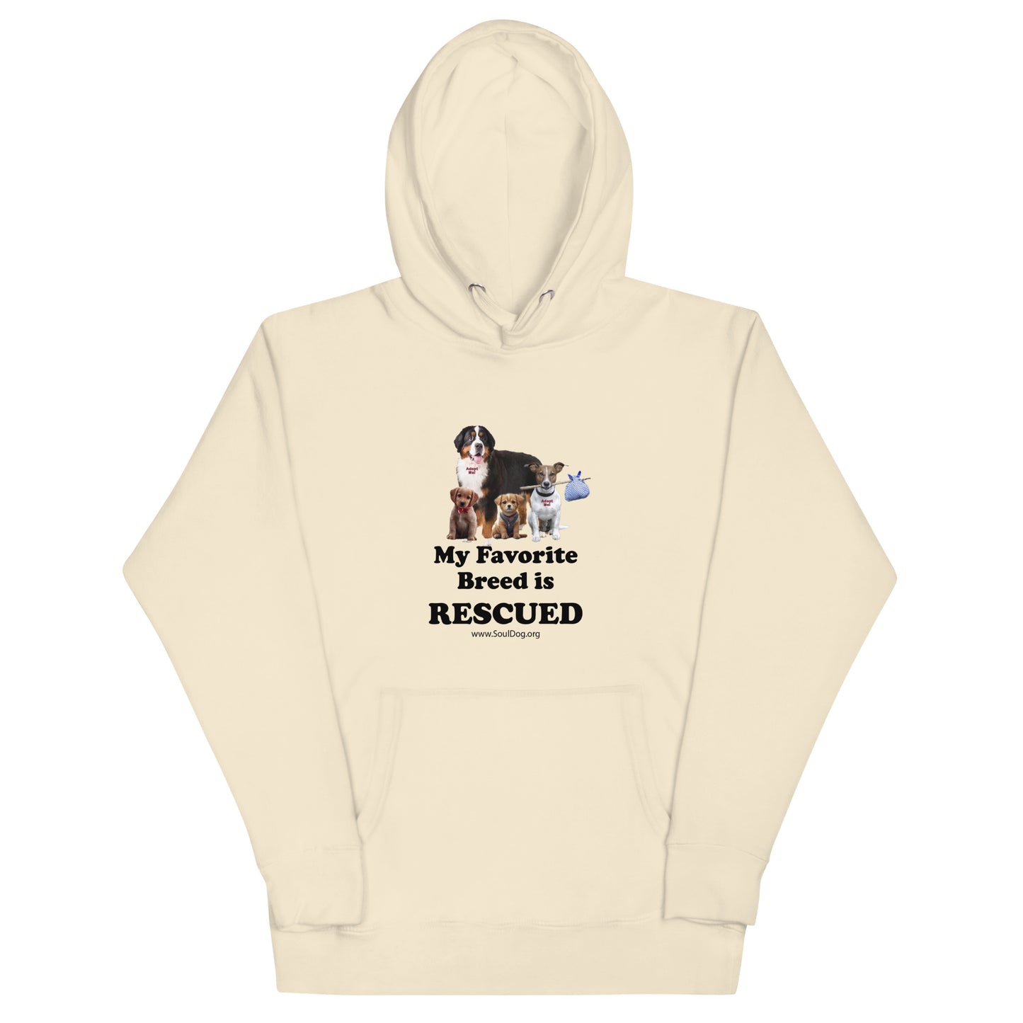 unisex Hoodie dog rescue MightyShirt premium favorite breed rescued