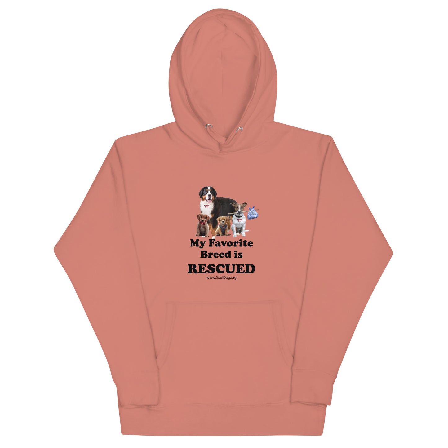 unisex Hoodie dog rescue MightyShirt premium favorite breed rescued