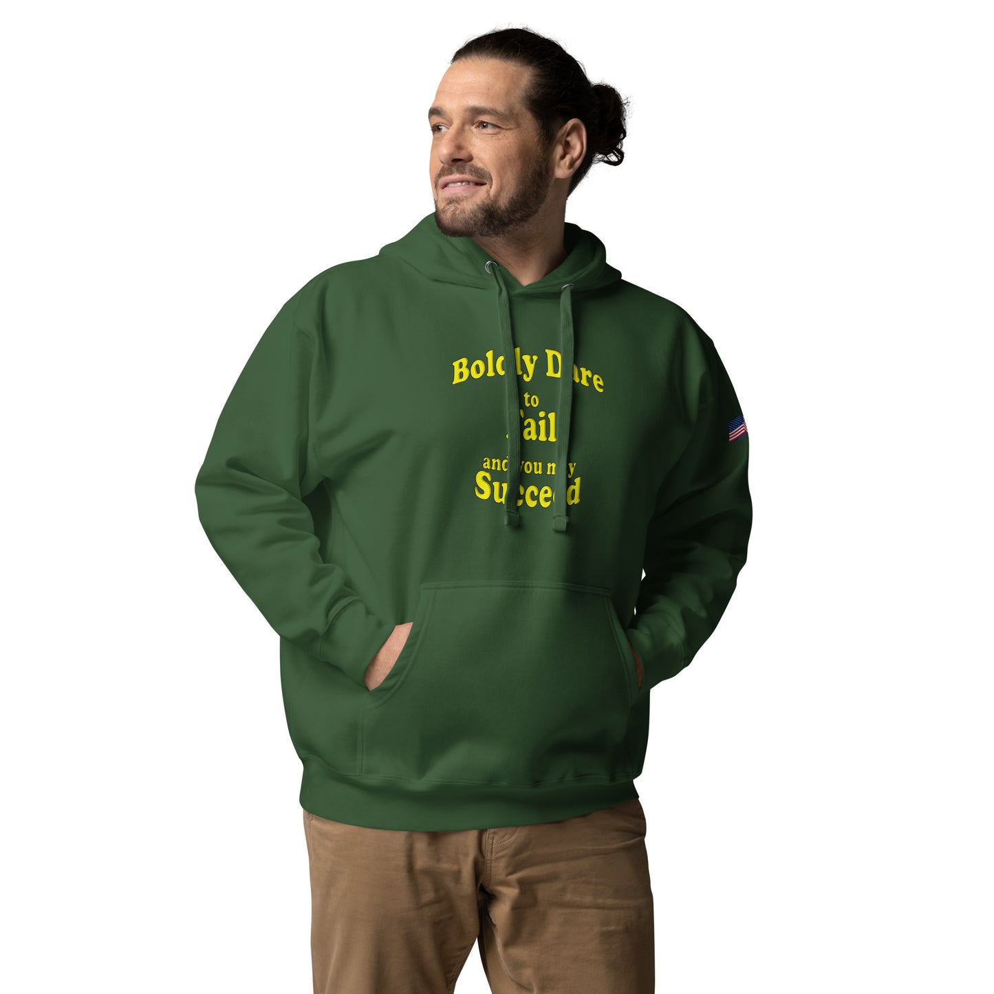 Boldly Dare Fail Succeed premium Unisex Hoodie mighty shirt attitude
