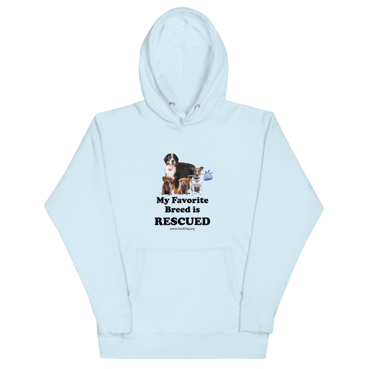 unisex Hoodie dog rescue MightyShirt premium favorite breed rescued