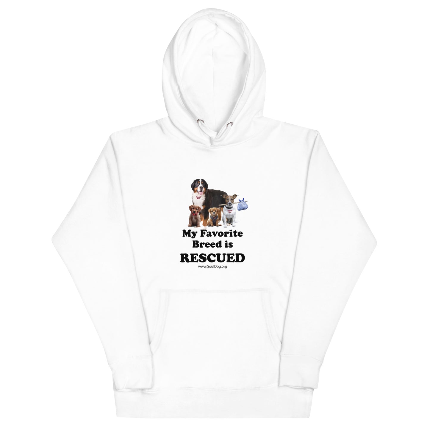 unisex Hoodie dog rescue MightyShirt premium favorite breed rescued