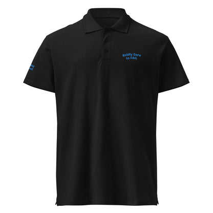 Boldly Dare Fail unisex premium polo shirt MightyShirt embroidered inspire