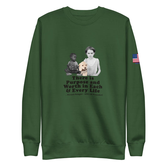 love kindness worth purpose Unisex Premium Sweatshirt Mighty Shirt