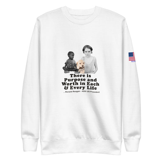 love kindness worth purpose Unisex Premium Sweatshirt Mighty Shirt