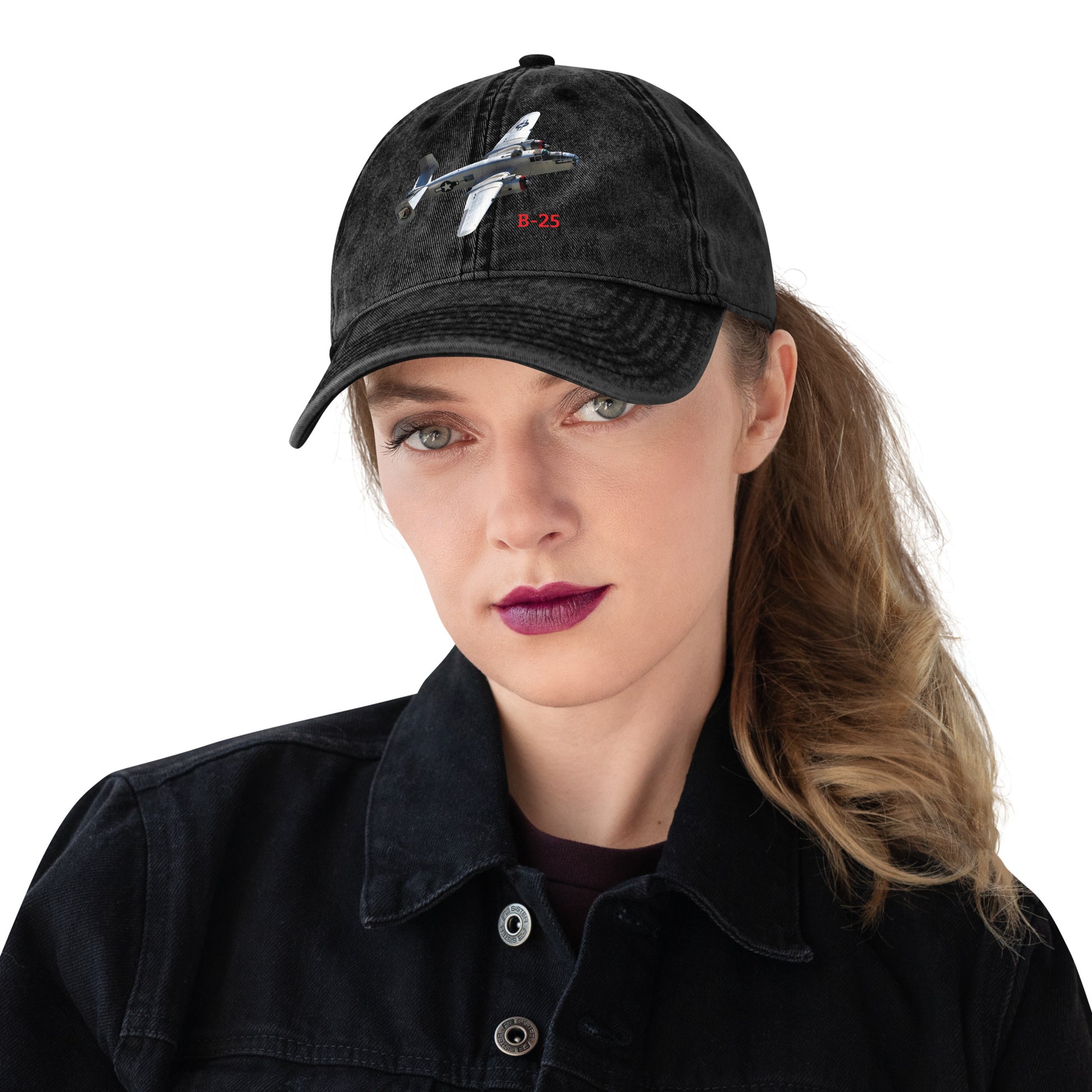 MightyShirt b-25 airplane hat cotton twill WW2 dad