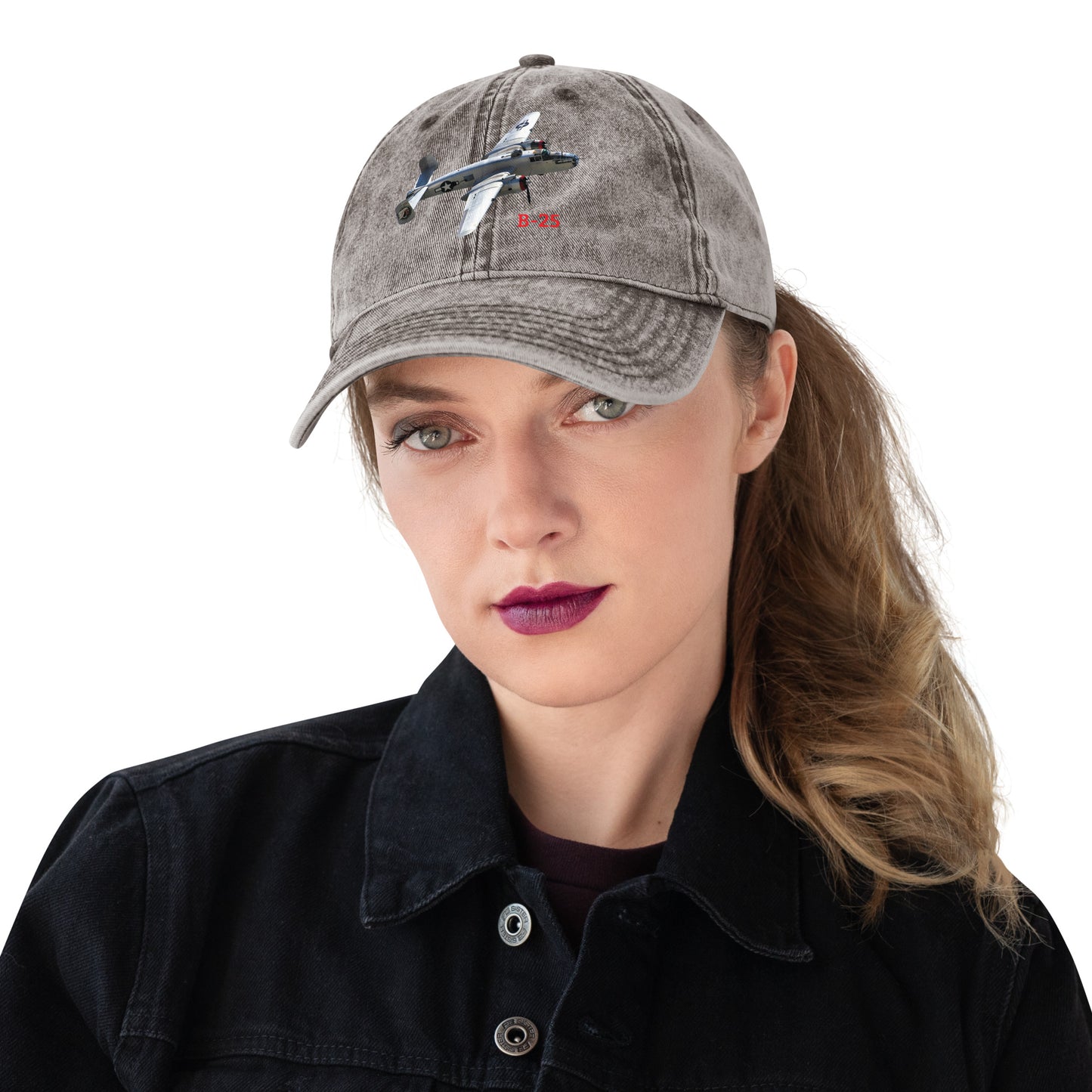 MightyShirt b-25 airplane hat cotton twill WW2 dad