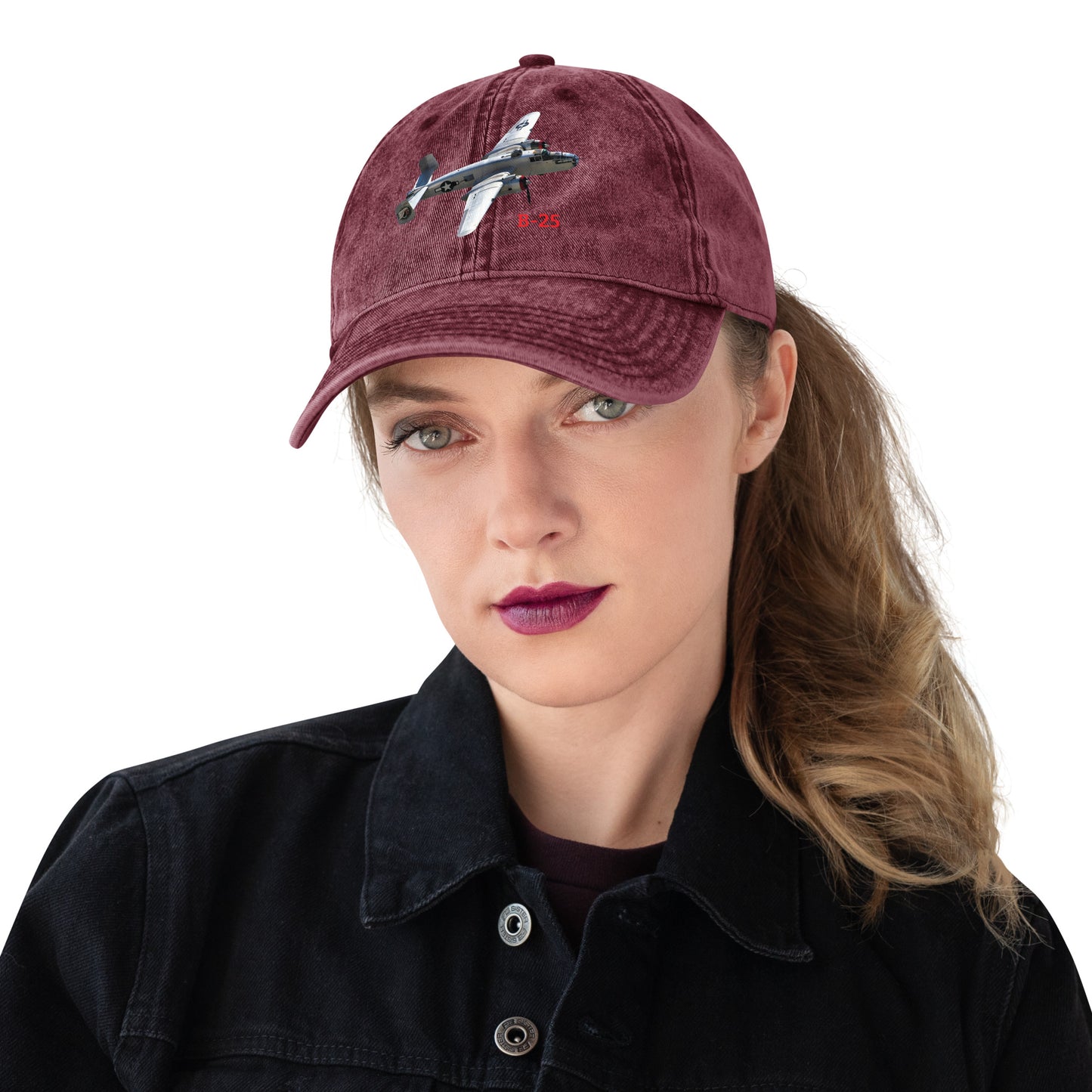 MightyShirt b-25 airplane hat cotton twill WW2 dad