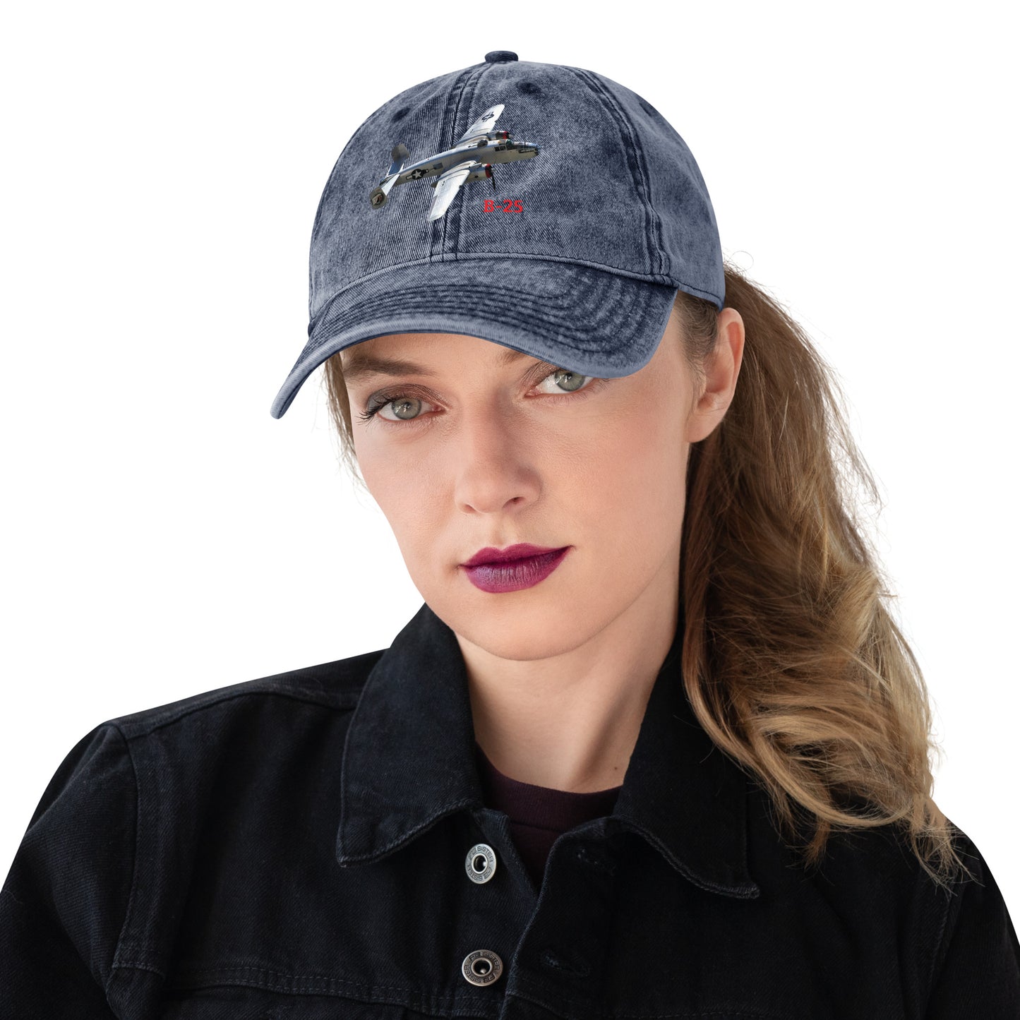 MightyShirt b-25 airplane hat cotton twill WW2 dad