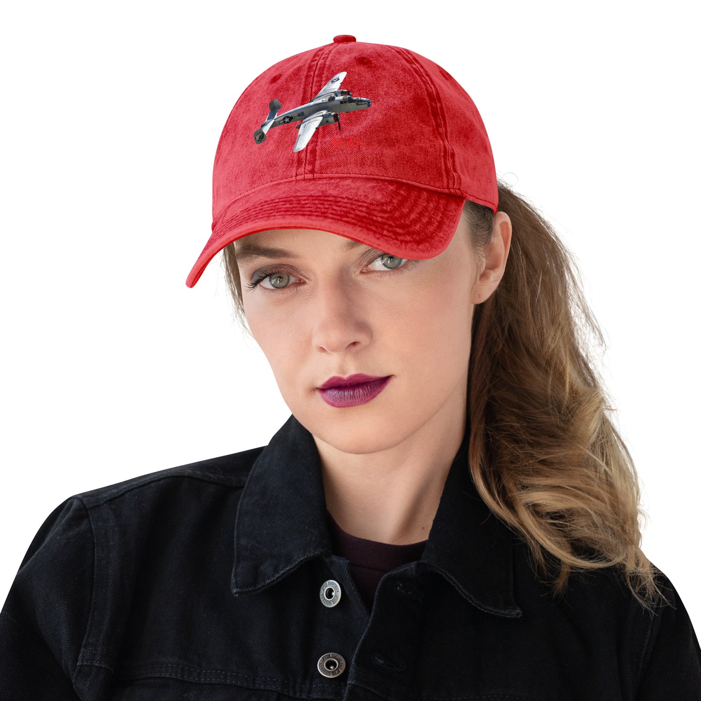 MightyShirt b-25 airplane hat cotton twill WW2 dad