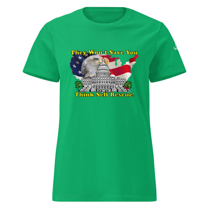 self rescue women's T-Shirt cotton MightyShirt government save political