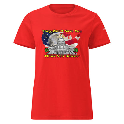 self rescue women's T-Shirt cotton MightyShirt government save political