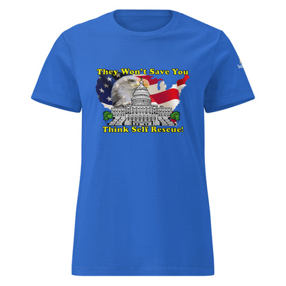 self rescue women's T-Shirt cotton MightyShirt government save political