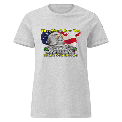 self rescue women's T-Shirt cotton MightyShirt government save political