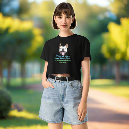 MightyShirt dog love rescue women's cotton crop top 