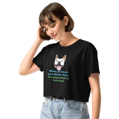 MightyShirt dog love rescue women's cotton crop top 