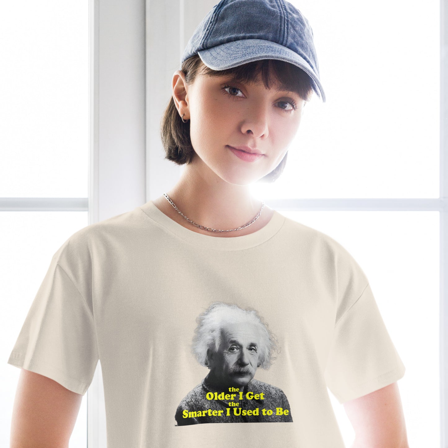 Einstein funny inspire love Cotton Women’s crop top Mighty Shirt