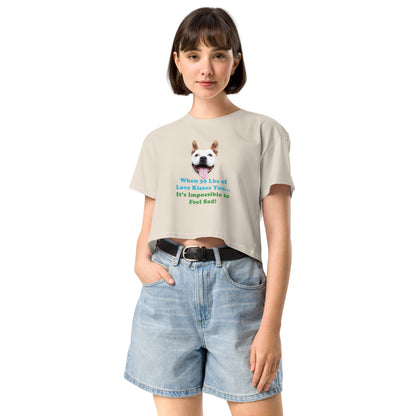 MightyShirt dog love rescue women's cotton crop top 