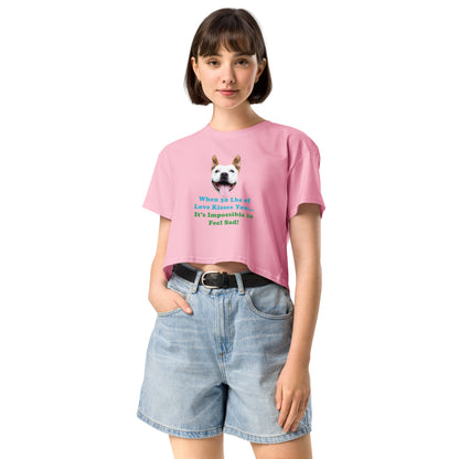 MightyShirt dog love rescue women's cotton crop top 