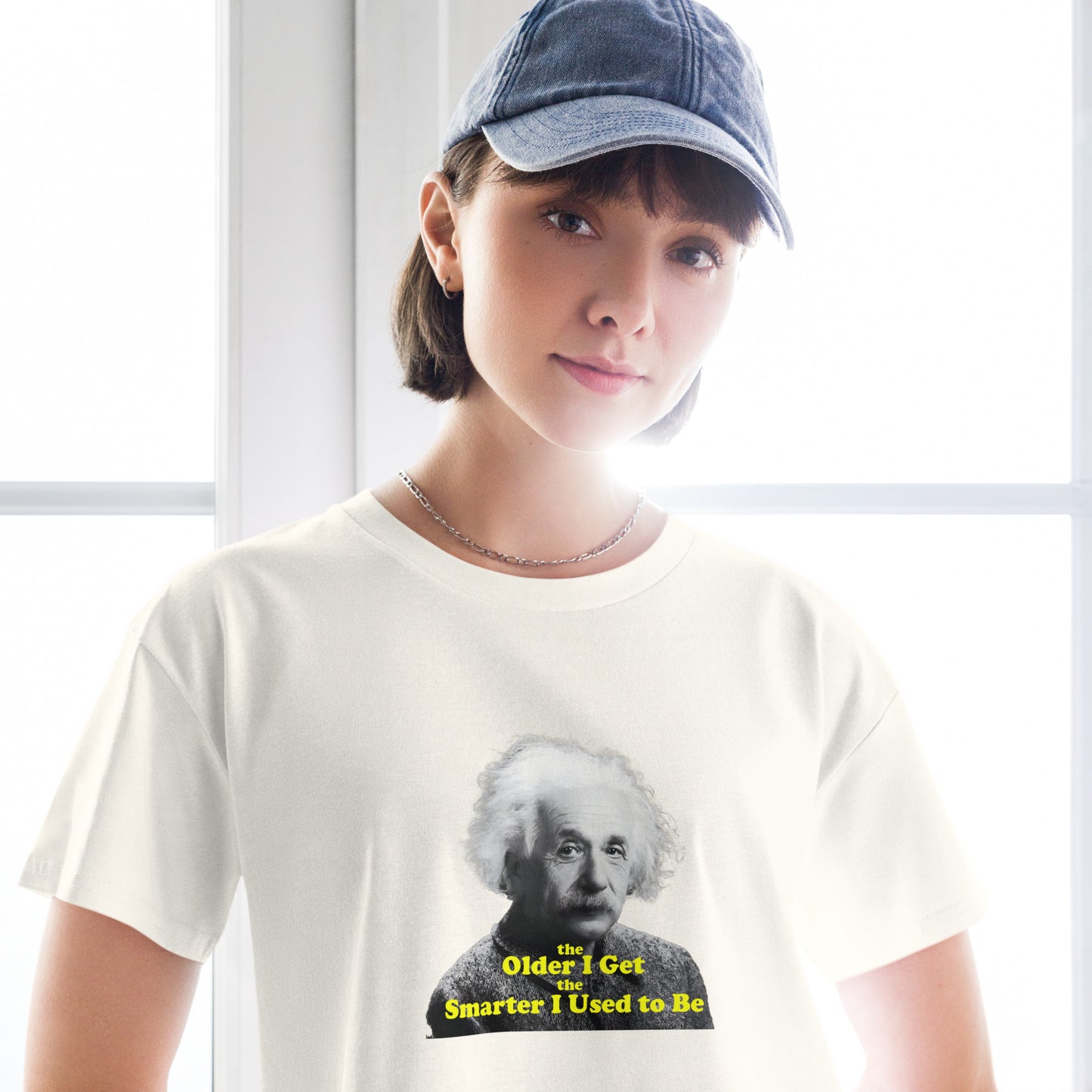 Einstein funny inspire love Cotton Women’s crop top Mighty Shirt