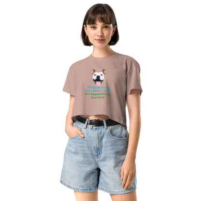 MightyShirt dog love rescue women's cotton crop top 